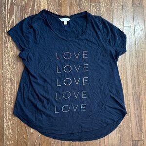 LC Lauren Conrad Navy Blue Love Graphic Tee
